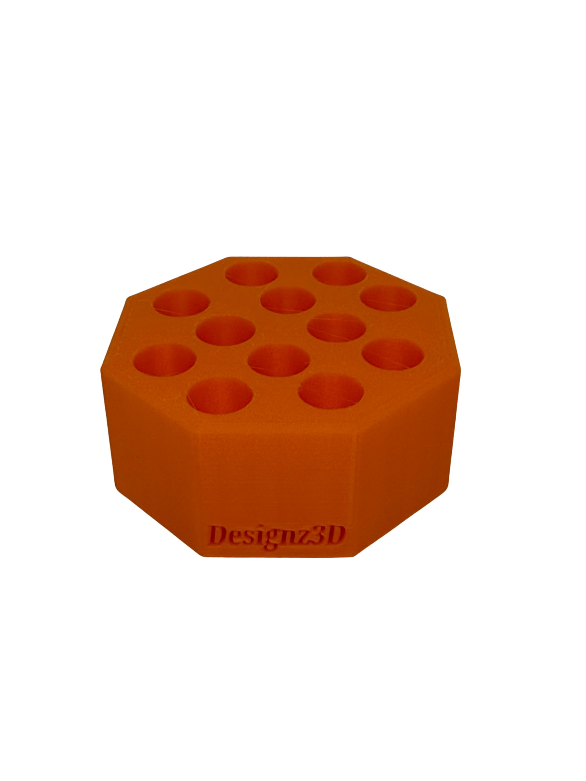 Designz3D 510 Cartridge and Battery Pen Holder Hexagon - 12 Spaces (Orange)