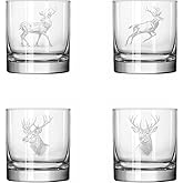 MIP Set of 4 Glass 11 oz Rocks Whiskey Old Fashioned Gift Deer Collection
