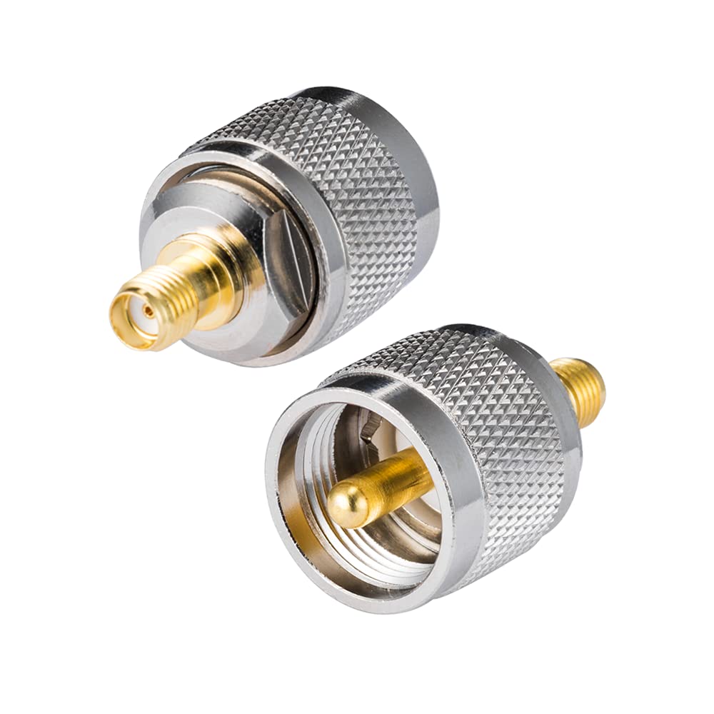 Vecys Two Way Radio SMA Female to UHF Male Straight Adapter PL259 for Ham Radio UHF Radio Walkie Talkie Handheld RPl Plug Antenna Adapter CB 2 Pcs — image 1