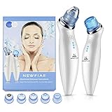 [2018 UPGRADED] Comedo Suction, NEWFIAR X6 Portable Blackheads Removal Tool, Pore and Blackhead Vacuum for Skin Care, Blu-ray Design and 5 Interchangeable Heads, USB Charging (Color: White)