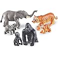 Learning Resources Jumbo Jungle Animals: Mommas and Babies, Momma and Baby Elephant, Momma and Baby Gorilla, and Momma and Baby Tiger, 6 Animals