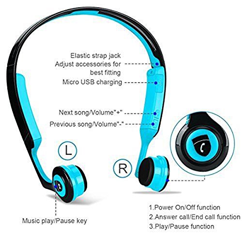 Bone Conduction Earphones,Wireless Headphones Bluetooth 4.2 Stereo Open Eardrum Headphones Waterproof for Sports Driving Running Driving,Sweatproof Waterproof (Red)