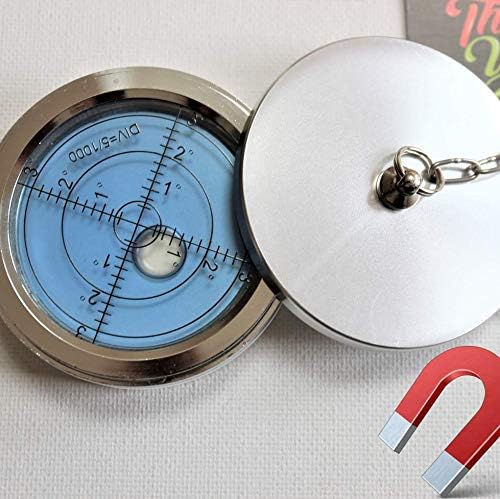Caterpillar Red Metal Large Spirit Bubble Level, Round, Blue/Silver, Model 570, Traditional Style, 70mm