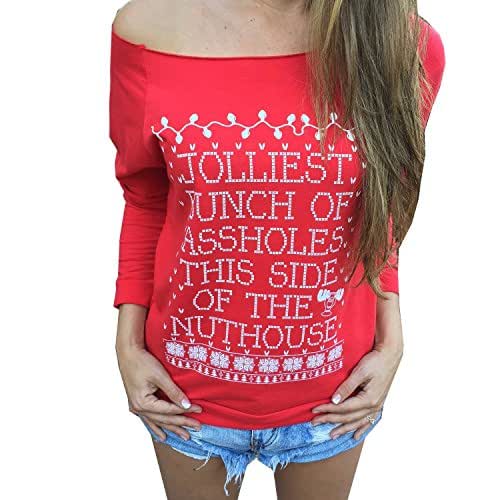 Amazon.com: Jolliest bunch of assholes ugly sweater Christmas Vacation Sweater. Tacky Christmas 