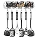 Stainless Steel Metal Wall Mounted Organizer Hanger/Storage Rack w/Top Basket Shelf, 6 Utility Hooks