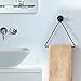 MyGift Hand Towel Holder for Bathroom, Metal Hand Towel Holder, Matte Black Hand Towel Rack Wall Mounted, Triangular Towel Ring for Bath Accessories (Black-2 Picecs)