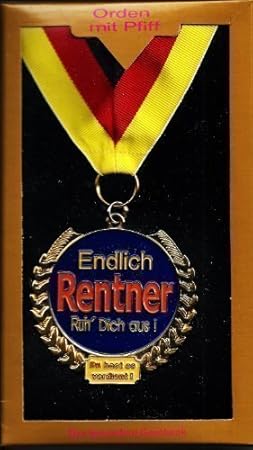 1 Orden Endlich Rentner Ruh Dich aus! Geschenkkarton mit Umhängeband