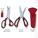 Kitchen Herb Shears (5 Blades) and Multi-purpose Kitchen Scissors Set, Red and Black, Stainless Steel, Plus 121 Cooking Secrets Ebook