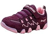 DADAWEN Boy's Girl's Children Sneakers Athletic Easy Strap Running Shoes (Toddler/Little Kid/Big Kid) Purple US Size 8 M Toddler/EU Size 25/Model 12.5