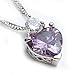 Godyce Heart Amethyst Pendant Necklace Women Girl Purple Crystal 18k Gold Plated Jewelry