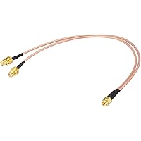 Superbat SMA Splitter Cable SMA Male to Dual SMA Female Cable (V Type,12 inches) for SMA 4G LTE Antenna Splitter 2 in 1 Out