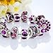 Bamoer 2016 New Purple Lilac Murano Glass Beads Charms Silver Tone Bracelets Fashion Jewelry for Women Girls Best Gift 7.87 Inches