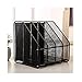 MONBLA 4 Tier Paper Organiser Magazine Holder Rack Stand Black Mesh Compartment Office Desk Document File