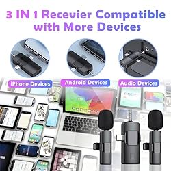 Newnik 3 in 1 Wireless Lavalier Microphone for