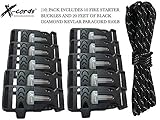 X-Cords Paracord Fire Starter Buckle Flint Buckle Whistle Buckle Combo Fits all Paracord 550 750 and 850 Cord Make Your Own Paracord Bracelet (10 Fire Starter Buckles)