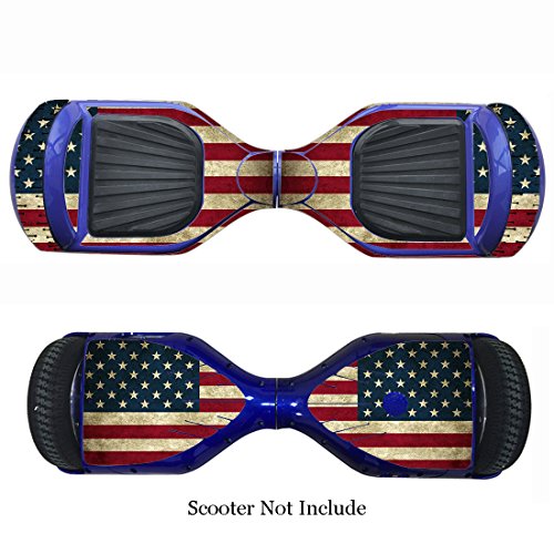 SKINOWN Self Balance Two Wheel Balance Board Hover Scooter Sticker Protective Skin Wrap Adhesive Vinyl Decal Cover USA Flag