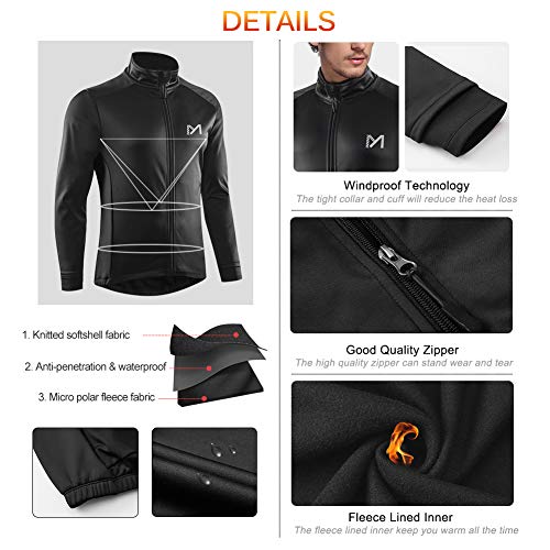 image for MEETYOO Men's Winter Thermal Cycling Jackets, Windproof Breathable Fle