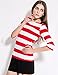 Camii Mia 3/4 Sleeve Shirts for Women, Striped Tee Shirts Cotton Stretchy Lightweight Slim Fit (X-Large, Red)