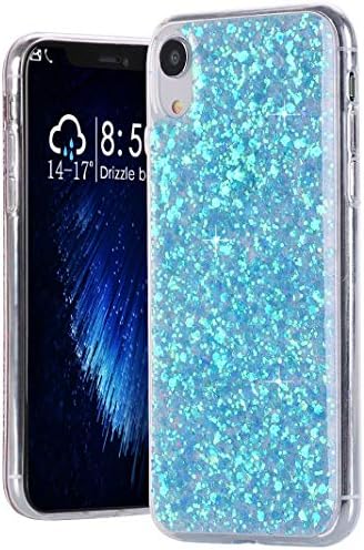 Case for iPhone XR Soft TPU Phone Case for iPhone XR 6.1 Inch, Protection Phone Case Back Cover Ultra-Slim Bling Glitter Case Cover for Apple iPhone XR 2018 for Women, Girls-Blue