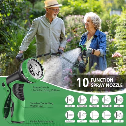 50 ft Flexible Garden Hose with 10 Spray Nozzle-Heavy Duty Superior Strength photo 12
