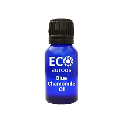 German (Blue) Chamomile Oil 100% Natural, Organic, Vegan & Cruelty Free Blue Chamomile Essential Oil by Eco Aurous (30 ml) With Euro Dropper.
