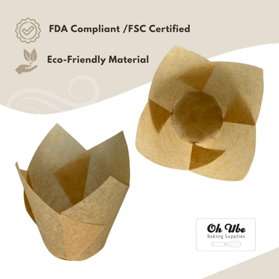 Jumbo Cupcake Liners Nordic Paper 100-Pack Tulip Cupcake Liners