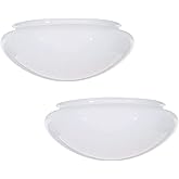 Aspen Creative 23608-02, 11" White Opal Mushroom Glass Shade For Ceiling Fixture, Fitter: 9-3/4", 11" D x 4" H, 2 Pack