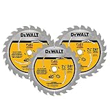 DEWALT FLEXVOLT 7-1/4-Inch Circular Saw Blade, 24-Tooth, 3 Pack (DWAFV37243)