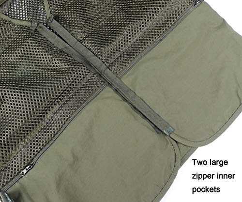 Ktwolen Homme Multi-poches Gilet De Pêche Veste Sans Manches Maille Respirant Veste De Sport Gilet Journaliste De Chasse Randonnée Gilet
