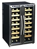 NewAir AW-321ED 32 Bottle Dual Zone Thermoelectric Wine Cooler, Stainless Steel & Black