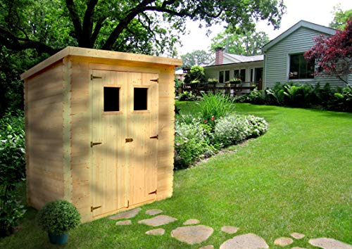 TIMBELA M310+M310G Holzhaus Gartenhaus - Gartenschuppen Holz mit Boden Imprägnierte B239xL142xH200 cm/ 2,63 m2 Lagerschuppen für Garten - Fahrrad Schuppen - Wasserfestes Dach – Bild 5