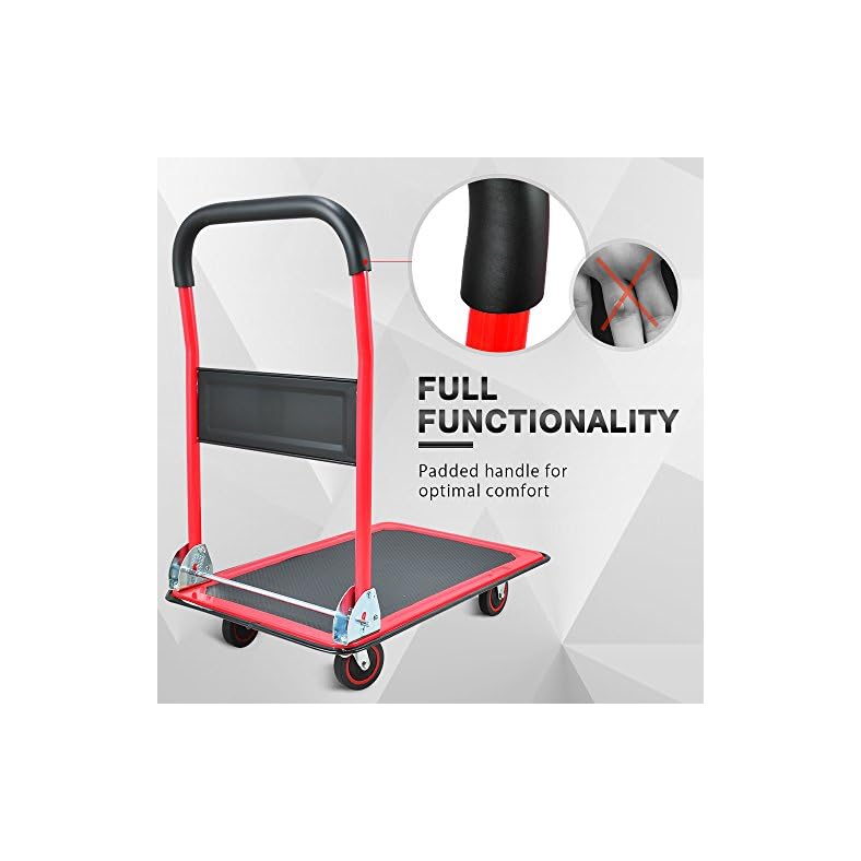 Push Cart Dolly by Wellmax, Moving Platform Hand Truck, Foldable for