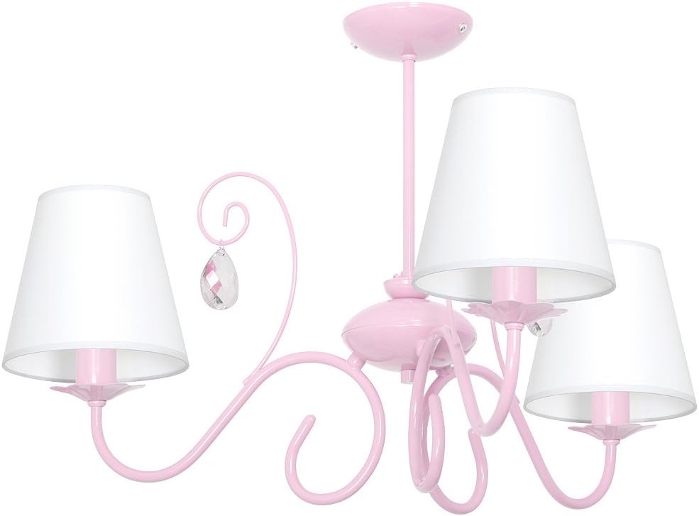7945 Steel Ceiling Light for Children's Bedroom, Laura3, Pink Ceiling Light.