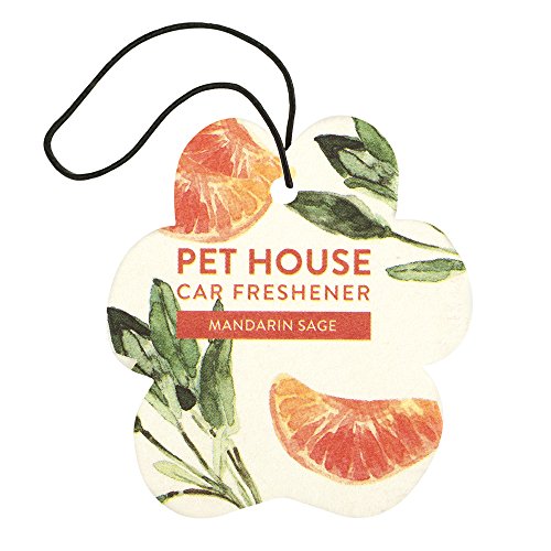 Pet House Car Air Freshener by One Fur All, Pack of 4 â€“ Mandarin Sage - Non-Toxic Auto Air Freshener, Pet Odor Eliminating Air Freshener for Car, Ideal for Small Spaces, Dye Free Dog Car Air Freshener