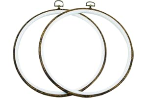 guofa 9.5'' Embroidery Hoops - 2PCS 25CM Round Resin Decorative Cross Stitch Hoop Frames, Imitated Wood Display Embroidery Frame Circle Hanging Ornament