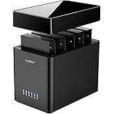 ORICO 5 Bay 3.5inch Hard Drive Enclosure USB 3.0 to SATA Magnetic Tool-Free External HDD Docking Station Case with 12V/6.5A P