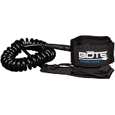 BOTE Coiled PVC Wrapped Ankle Leash Universal Design for SUP Stand Up Paddle Boarding Surf Wake Watersports Accessory 10 FT Leash Adults Kids Friendly