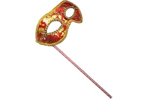 AZYOUNG Men's Masquerade Christmas Halloween Ball Party Half Face Masks on Stick