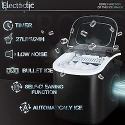 Electactic Ice Maker Countertop, Efficient Easy