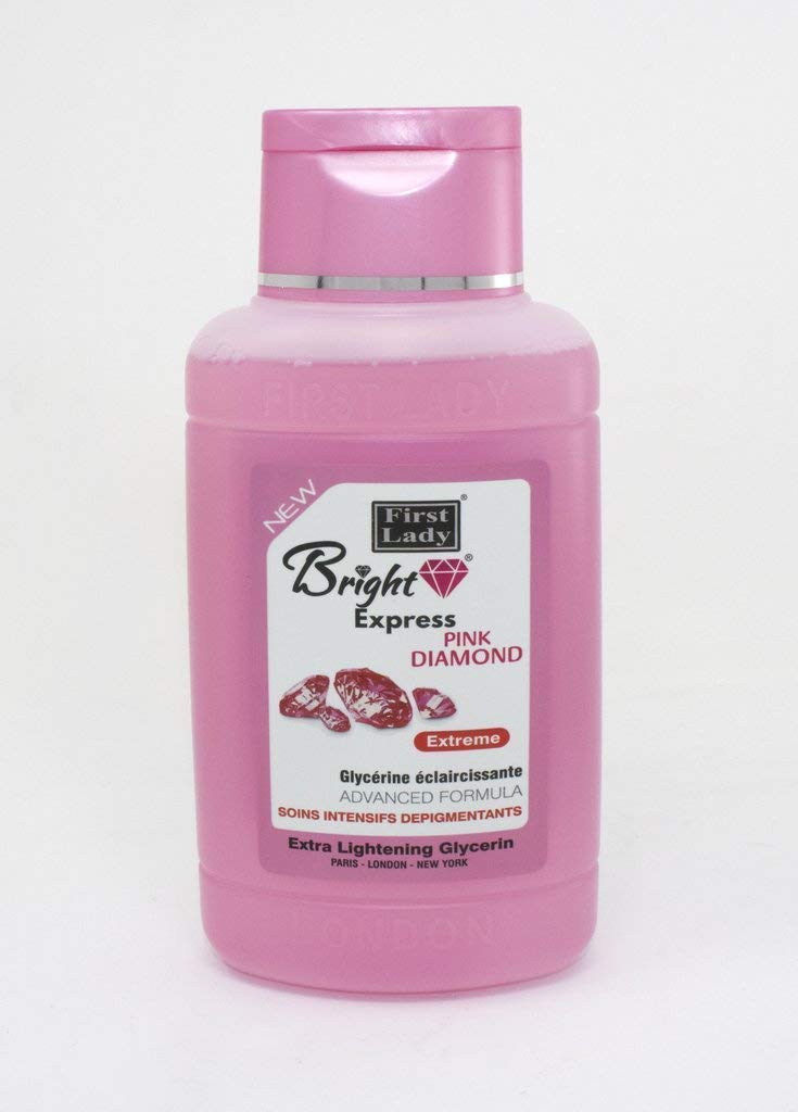 First Lady Bright Express Pink Diamond Brightening Glycerin – Moisturising Body Treatment for Dark Spots, Hyperpigmentation & Uneven Skin Tone – Lightweight Fast Absorbing Skin Moisturiser 600ml
