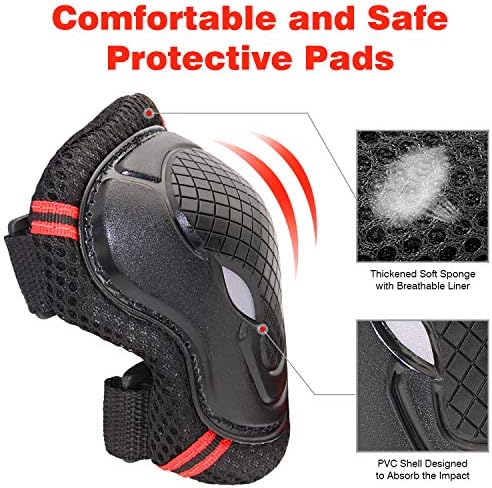 Adult knee and elbow protective pads for skating, breathable material, priced at $12.99.