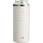 Simple Modern Skinny Can Cooler | Slim Insulated Stainless Steel Drink Sleeve Holder | Insulate Seltzer, Soda, Beer, Energy Drinks | Gift for Women Her | Ranger Collection | Slim 12oz | Cream Leopard