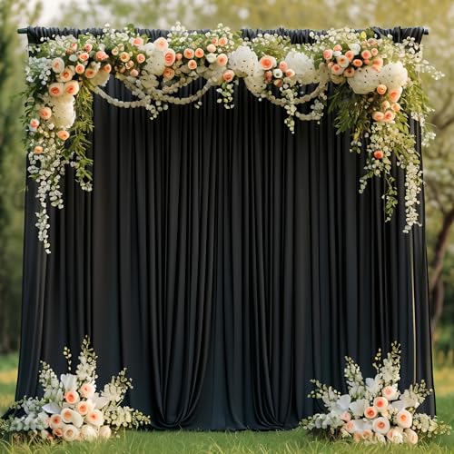 Asee'm 10x10ft Black Backdrop Curtains