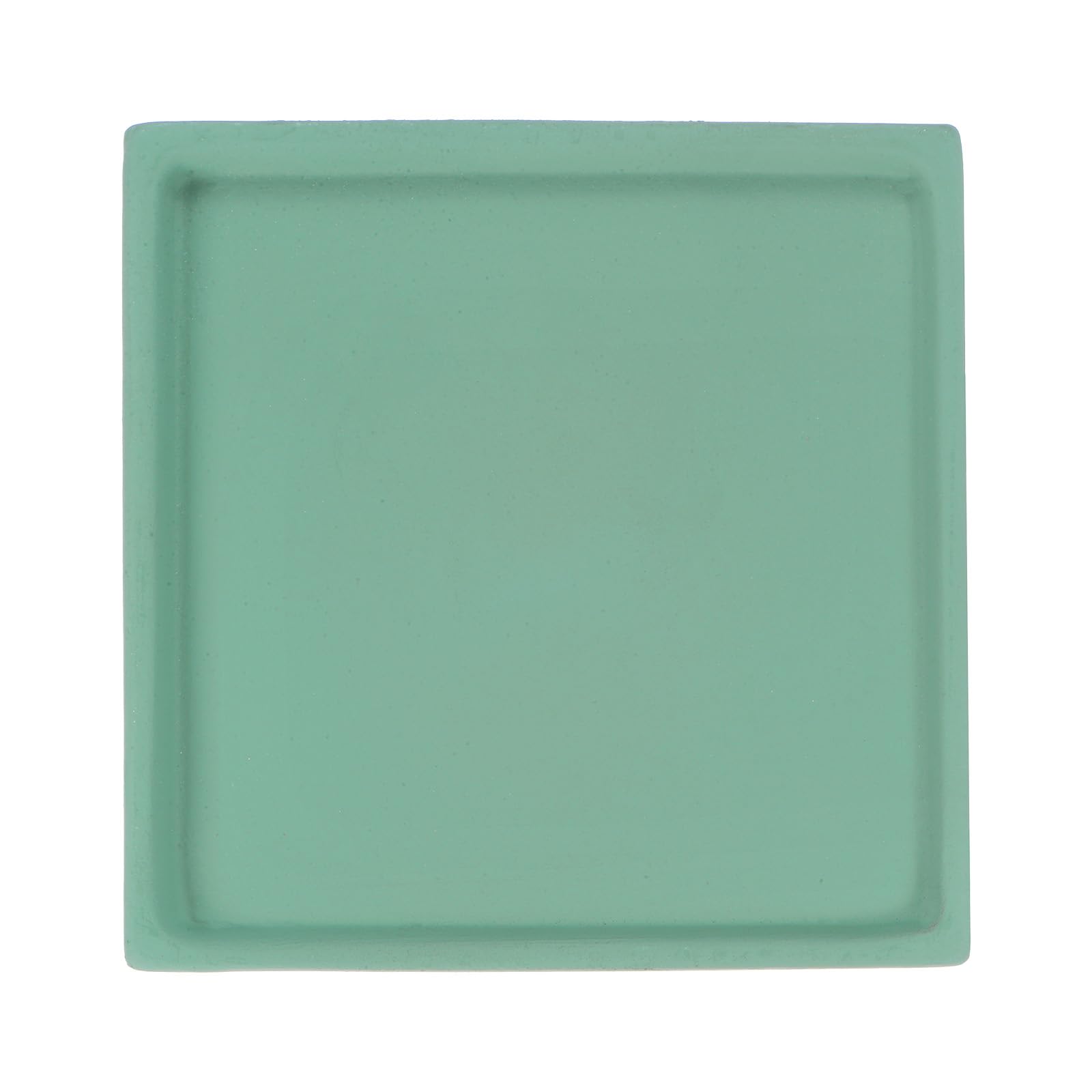 M METERXITY Ceramic Plant Saucer, 5 Inch Plant Water Catcher Tray, Plant Pot Saucers for Indoor/Outdoor Plants/Flower Drainage Drip Water Tray [Square Dark Green]