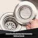 MIBOW Kitchen Sink Strainer, Garbage Disposal Strainer Sink Drain Catcher Plug Drain Cover Kitchen Sink Basket for Kitchen Sinks, Stainless Steel, Large Wide Rim 4.5