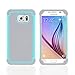 OHOH Premium Soft Silicon Plastic Dual Layer Armor Full-Body Super Protection Case for Galaxy S6(Hot Blue)