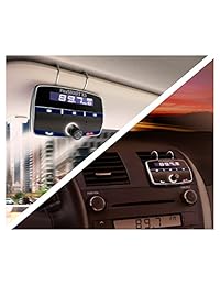 Gogroove flexsmart X5 transmisor FM Bluetooth Car Kit con llamadas manos libres, Reproducción de música, y varias opciones de montaje de carga USB   Funciona con Apple, Samsung, Asus y más.