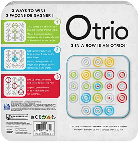 Marbles OTRIO – Nueva edición del juego de mesa estratégico para la familia – Alinea los peones en una versión modernizada del Morpion en forma de juego de mesa – Multijugador – Juego infantil de 8