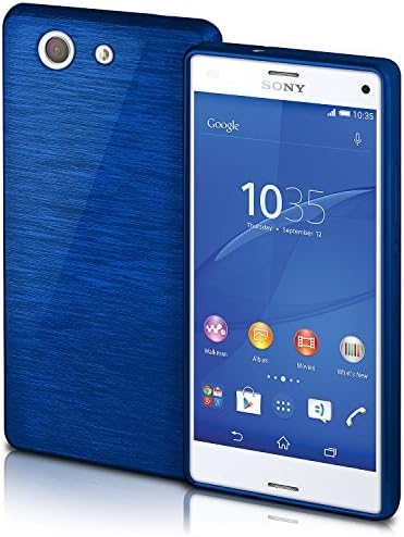 moex Sony Xperia Z3 Compact | Brushed Steel Pattern Phone Case Premium Shockproof Silicone Case - Blue