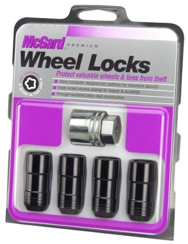 McGard 24208 Chrome/Black (M14 x 2.0 Thread Size) Cone Seat Wheel Lock, (Set of 4)